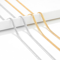 Chaîne plaquée or 18 carats, chaîne en acier inoxydable 4 mm, chaîne NK, accessoires pour la fabrication de colliers, bracelets et bijoux de ventre DIY