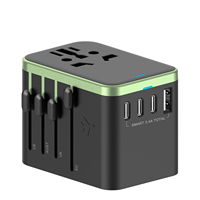 Leien Adaptor perjalanan Universal, pengisi daya bepergian semua dalam satu di seluruh dunia dengan USB Tipe C GaN 35w 65w