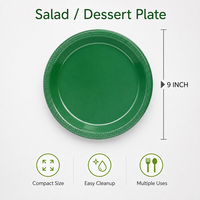 Assiettes de service jetables en plastique PS vert uni pour salades, pains et dim sum – Idéales pour les fêtes (vente en gros)