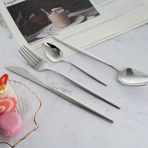 Juego de cubiertos de acero inoxidable 11/0 al por mayor, cubiertos de plata desechables para bodas, fiestas para restaurantes occidentales - Product Image 4