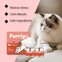 Kit diffuseur apaisant pour chiens et bétail Furriyo en coton - Conception durable, 1 diffuseur + 2 recharges de 45 ml, élimine les odeurs, parfum frais, rechargeable