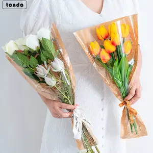 Tondo Großhandel Blumen taschen Kraft wasserdichte Blumen verpackungs hülle für Blumen verpackung