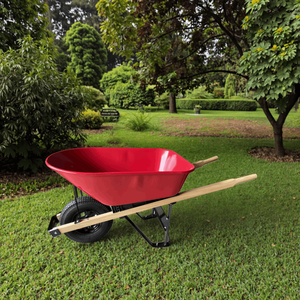 Chariot à roue unique avec poignée <span class=keywords><strong>en</strong></span> <span class=keywords><strong>bois</strong></span>, chariot à roue robuste pour travaux de construction - Product Image 1