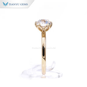 Bague de fiançailles Tianyu Fine Jewelry en moissanite, coupe jubilé, diamant de 7 mm, or massif 14 carats 18 carats, alliances pour cadeaux - Product Image 3