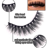 5 paires de faux cils segmentés en faux vison naturel, souples et légers, avec bande noire naturelle, pour maquillage quotidien 3D S01