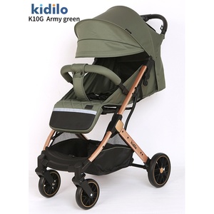 Poussette bébé Kidilo Grey OLIVER, adaptable aux voitures, peut s'asseoir et se coucher, légère, pliable, multifonctionnelle, absorption des chocs pour nouveau-nés, haute performance - Product Image 4