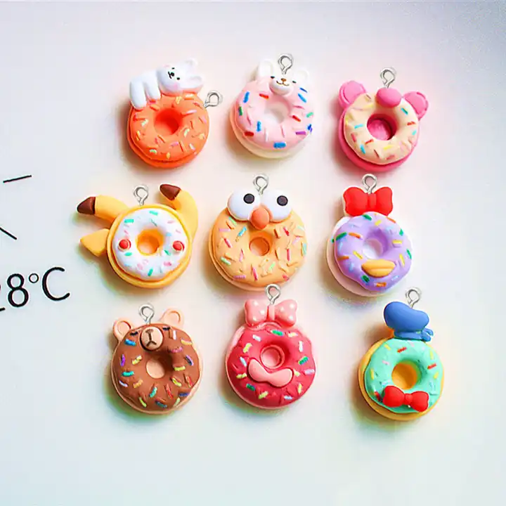 cartoon cute donuts resin charms for