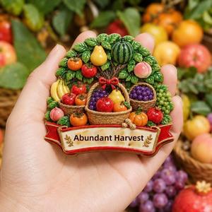 Autocollant 3D pour réfrigérateur en forme d'<span class=keywords><strong>arbre</strong></span> fruitier pour une récolte abondante, cinq céréales en abondance et légumes en résine magnétique - Product Image 3