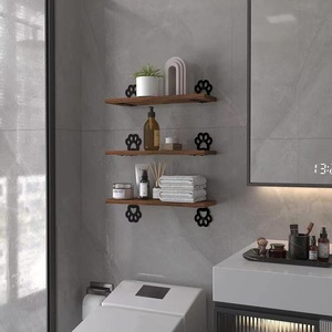 Étagère murale à trois niveaux avec ventouses, organiseur de salle de bain, présentoir pour articles de toilette et décoration - Product Image 1