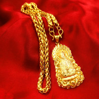 Collier en Or Alluvial de Dubaï Vietnam, Chaîne Plaqué Or Grossier Style Thaïlandais pour Hommes, Tendance Cuivre Inoxydable, Cadeau d'Anniversaire