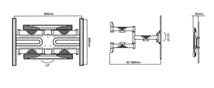 Supporto da Parete per TV in Acciaio di Alta Qualità, Inclinabile e Girevole, Retrattile, per TV LED LCD <span class=keywords><strong>OLED</strong></span> - Product Image 4