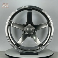 Rines Ligeros para Vehículos Eléctricos de 20 Pulgadas 5x120, Forjados en Color Gris Metálico, de 5 Radios, para Tesla Model Y, con Borde Pulido
