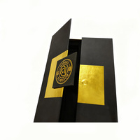 Boîte cadeau de luxe en feuille d'or personnalisation boîte d'emballage créative pliable à double porte boîte cadeau spécialisée personnalisée