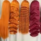 Rambut Manusia Remy Virgin Brazil HD Transparan untuk Wig, Model Body Wave, Warna Hitam Alami dengan Highlight Pirang, Warna Campuran, Sudah Pre Plucked