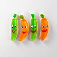 Bonbons gélifiés en forme de banane avec visage souriant, saveur fruitée, bonbons gélifiés en forme d'animaux, fabrication OEM personnalisée, étiquette privée, vente en gros de bonbons