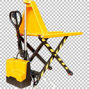 Transpaleta Semieléctrica de 1 Tonelada, Elevador de Palets de Alta Elevación, Horquillas de 1150 mm, Tracción Manual, Manejo en Almacén - Product Image 1