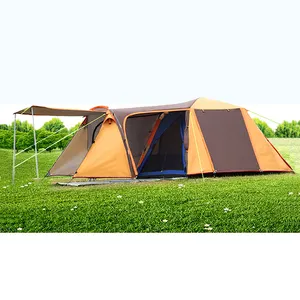 Wholesale china factory beige 3-4 person luxury safari 4 season waterproof anti-UV camping outdoor tent