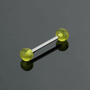 Yicai נירוסטה + צבע ממתק אקרילי צבע לשון לילה פירסינג טבעות פירסינג קלאסי - Product Image 5