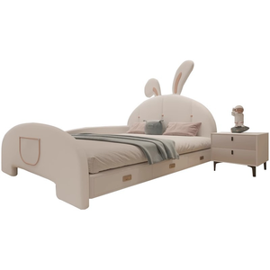Nouveauté : <span class=keywords><strong>Lit</strong></span> enfant en bois massif de luxe, style lapin de dessin animé, avec barrière de sécurité et tiroirs de rangement - Product Image 5