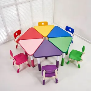 Kunststoff bunte Tisch und Stuhl Kinder möbel Sets Kindergarten Kindergarten Klassen zimmer
