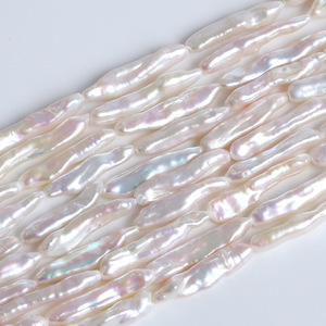 Perle d'eau douce naturelle de Zhuji, 5-7 mm, perle Pipa, blanche, en vrac, semi-finie, pour bijoux faits main avec trou droit - Product Image 1