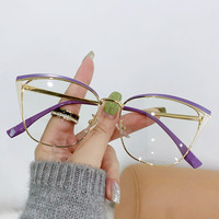 Lunettes photochromiques anti-lumière bleue, style ordinateur, forme diamant, monture métallique unisexe, anti-fatigue, protection UV, OEM ODM