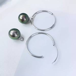 22611DIY Accesorio de Perla, Anillo de Plata S925 para Pendientes con Soporte Hueco, Cuentas Redondas de 9-15 mm para Pendientes de Perla - Product Image 2