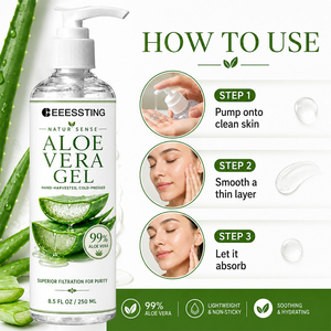 Gel d'aloe vera biologique pour le corps, marque privée, soin quotidien, texture rafraîchissante et apaisante, sans parabène, pour estomper les taches sombres. - Product Image 5