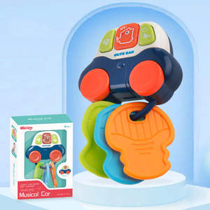 <span class=keywords><strong>Mordedor</strong></span> de coche de dibujos animados para bebé, juego de juguetes de actividad sensorial para niño pequeño con llave de coche musical para bebé, <span class=keywords><strong>mordedor</strong></span> masticable, juguetes lavables - Product Image 4