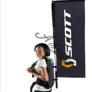 Precio de fábrica de Shangai Impresión digital publicidad mochila flag banner