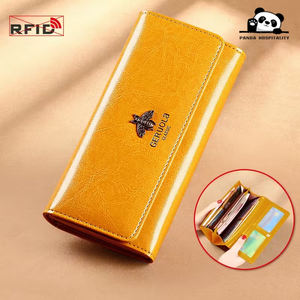 Кошелек женский длинный из натуральной кожи Panda Hospitality большой вместимости с интегрированным картхолдером, защитой RFID и от скимминга - Product Image 3