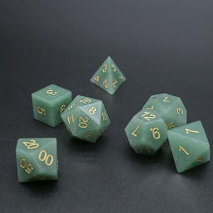 Đa diện màu xanh lá cây Aventurine đá quý xúc xắc thiết lập phổ biến RPG DND đá xúc xắc cho nghệ thuật thu - Product Image 2