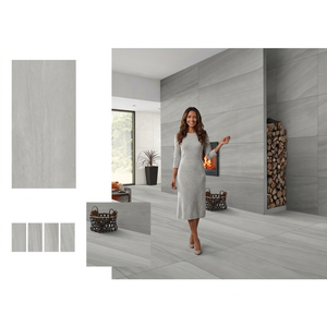 Cement Grey Concrete Look Porcelain Tiles 600x1200mm Rustic <b>Matte</b> Surface for Modern <b>Flooring</b> Projects - Product Image 4