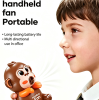 Tiermotiv-Becherlüfter, Handventilator zum Anklemmen am Becher, tragbarer Handventilator, USB-aufladbar, 3-stufig einstellbarer Mini-Ventilator
