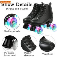 Patins à roulettes d'extérieur Istaride à 4 roues en alliage, chaussures de patinage unisexes en cuir PU, imperméables, respirantes, légères, roulements ABEC-9