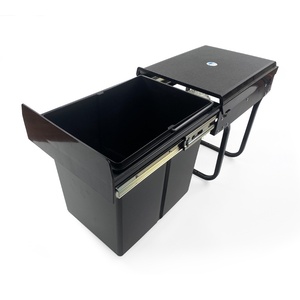 <span class=keywords><strong>Cubo</strong></span> de <span class=keywords><strong>Basura</strong></span> Empotrado en Mueble de Cocina, de Plástico, Oculto, de un Solo Compartimento, 115L, con Riel Retráctil y Tapa - Product Image 1