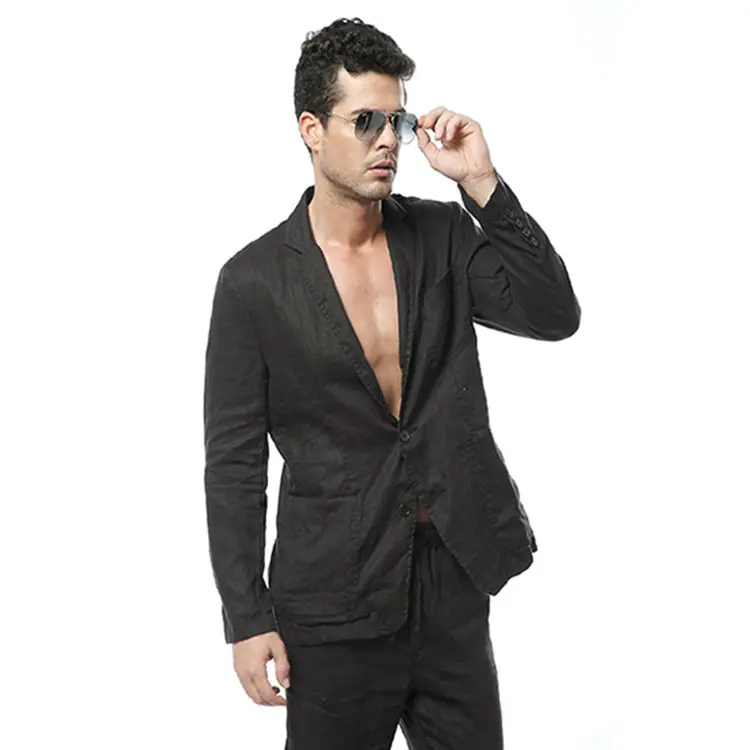 New Fashion Organic Cotton Men Blazer Brand Designer Men's Casual Linen Suits Guangzhou Searrco OEM ODM Factory