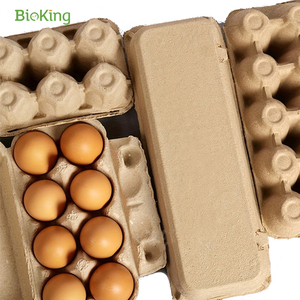Bioking nhà máy tùy chỉnh số lượng lớn khuôn gà trứng điền chủ món ăn <span class=keywords><strong>carton</strong></span> Nâu trống giấy tự nhiên bột giấy gà trứng khay - Product Image 4
