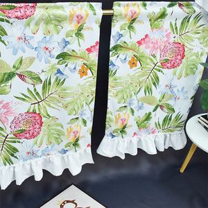 Rideau court de poche à fleurs, 3 pièces, ensemble de tiges, avec valance, cuisine fini, café, cuisine pour salle de cuisson - Product Image 6