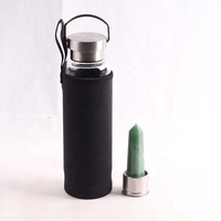 Obsidian Batu Alam Hitam Bening Mawar Kuarsa Kristal Titik Botol Air untuk Dijual