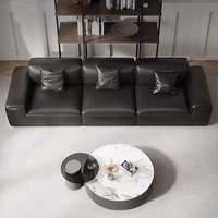 Grand canapé lounge italien minimaliste moderne trois places en forme de cube, en éponge et latex, pour salon