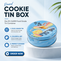 Boîte à biscuits en étain personnalisée avec logo, de qualité alimentaire, ronde, pour l'emballage de produits de boulangerie