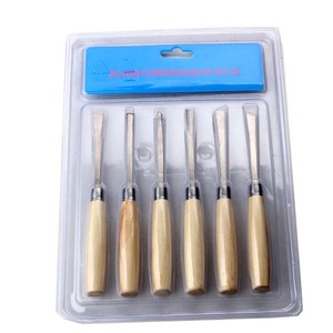 Wood Carving Chisel Set 6 Pc Carbon Steel Straight Edge Woodworking Tools With Styrax Handle - Product Image 4