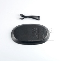 9.5*5.5 inci Sizzling Plate sizzler panci Cast iron Sizzle Platter dengan dasar kayu set pra-bumbu Cast Iron Steak panci