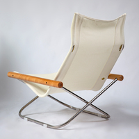 Ensemble chaise longue et tabouret de camping pliables, structure en acier inoxydable et toile résistante aux déchirures, mobilier de loisirs intérieur/extérieur