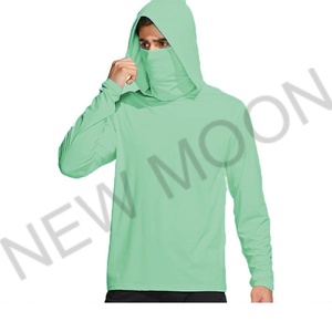 Sweat à capuche personnalisé sublimé UPF 50+ à manches longues, protection solaire extérieure, couleur unie, chemise de pêche grande taille, vêtements de pêche - Product Image 1