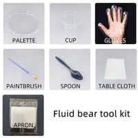 Jouets en modèle de briques Fluid Violent Bear en blanc fluide pour la peinture à coulée acrylique DIY