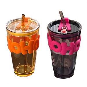 New Creative Ins Style Glass Drinking Souvenir Cup Portable Water Cup Production Logo for Back School PP Direct Applicable - Product Image 1