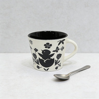 Ensemble de tasses en porcelaine fine à motif d'animaux de la forêt pour Pâques - Style européen