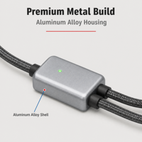 Câble multi-prises 1 à 2 PD 140W en nylon tressé 48 brins compatible avec ordinateur portable, moniteur, VR, Apple Watch sans fil